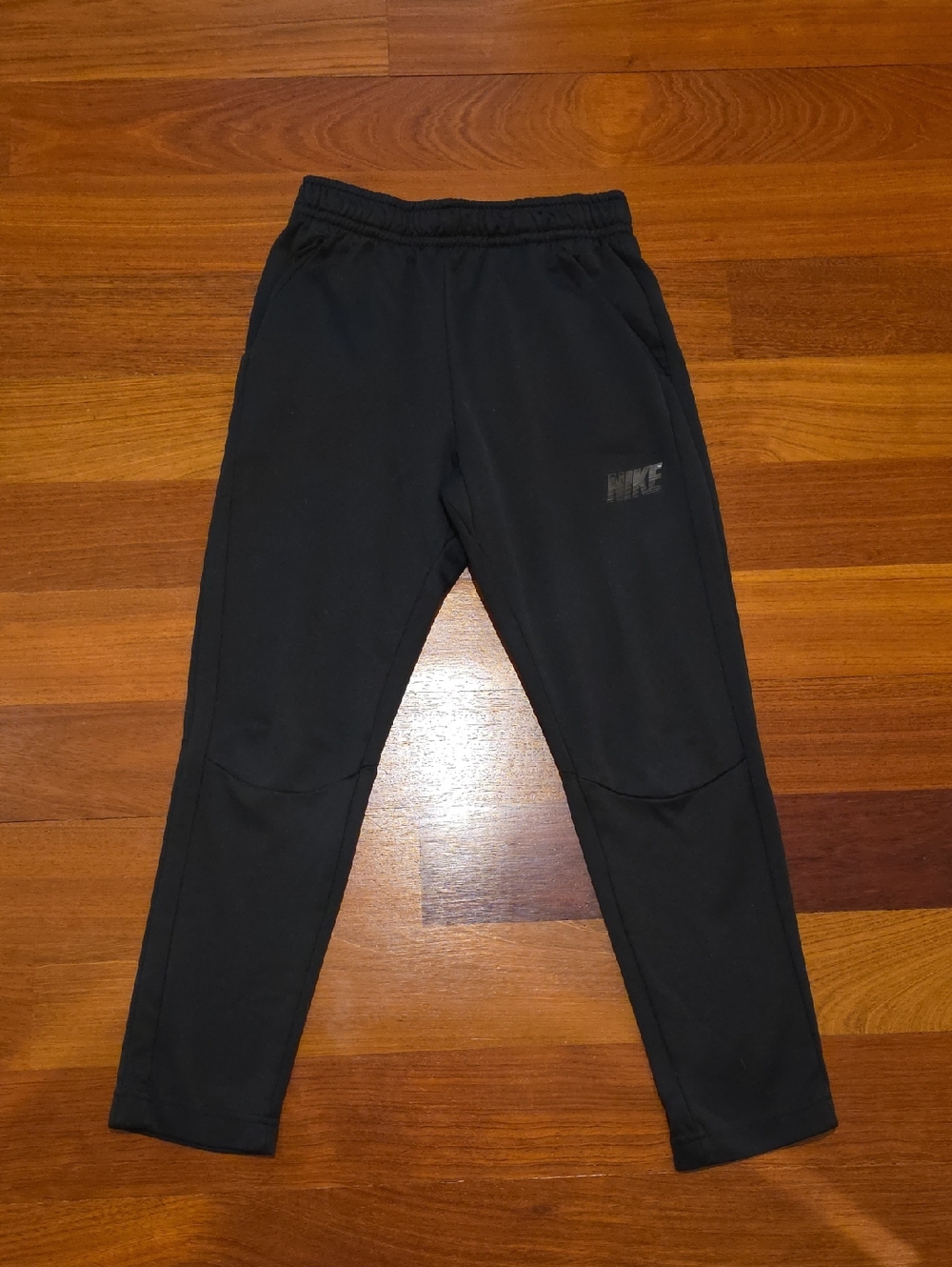 Nike Dri-Fit Boys Black Fleece-lined Pants, Size L